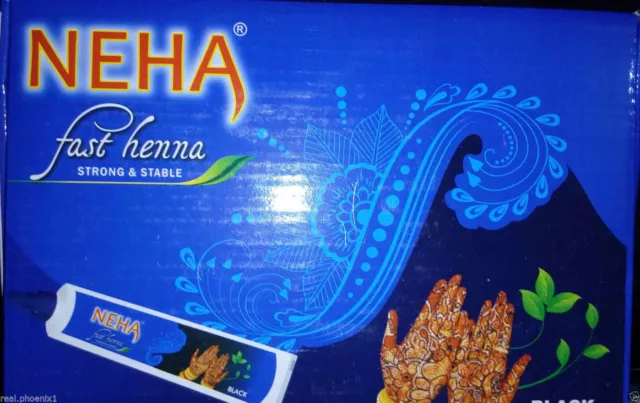 10Pc Neha Herbal Fast Henna Mehandi Cones Nautural Herbal Strong BLACK Tubes