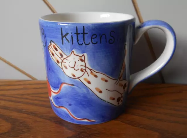 FLUFFY FURRY FUN LOVING KITTENS children's ceramic china mug WHITTARD Beth, Cats