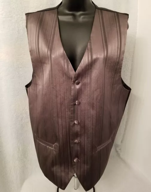 Cardi Collection Mens Black Gray Striped Button Down Vest Size L L