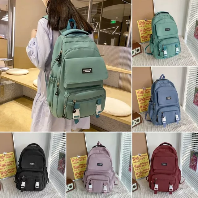 Pure Colour Large Capacity Backpack Waterproof Bagpack  Teenage Boys Girls