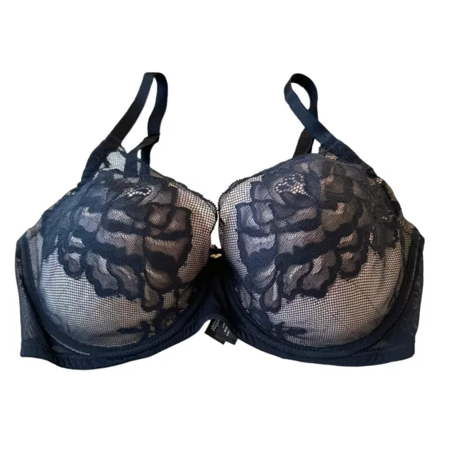 NATORI WOMENS BRA Underwire Plunge Flora Contour Black 721150 Size 34DDD  $19.99 - PicClick