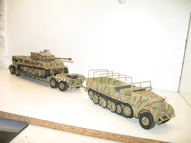 Eaglemoss Militär 1:43, Traktor Famo + Anhänger Tür Panzer + Panzer IV Grau