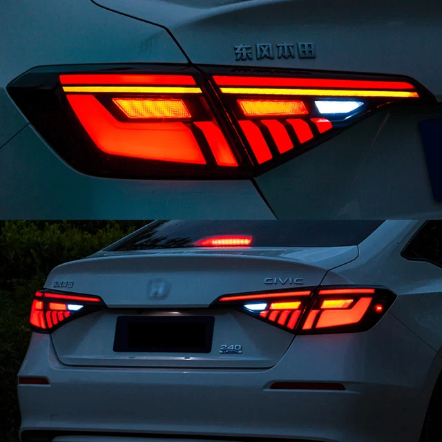 LED TAIL LIGHTS For Honda Civic 2022 2023 11th Smoke Sedan Animation
