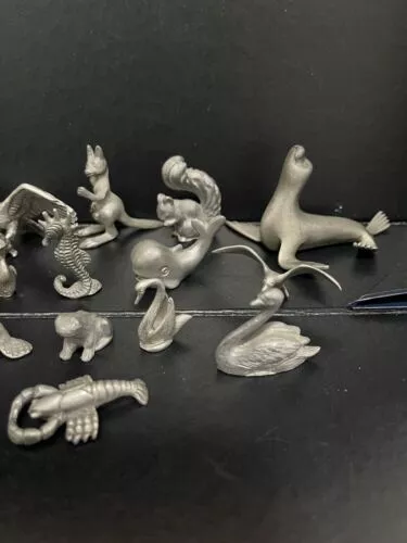 vintage miniature pewter figurines animals Of 21 Sea Live 2