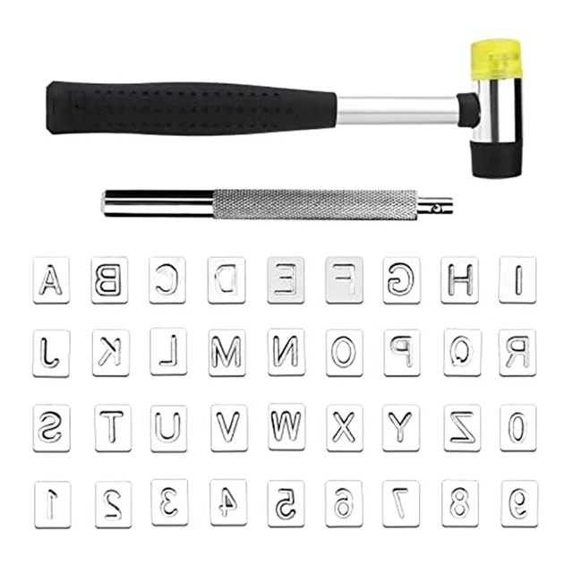 KIT D'ESTAMPAGE CUIR professionnel avec alphabets majuscules et