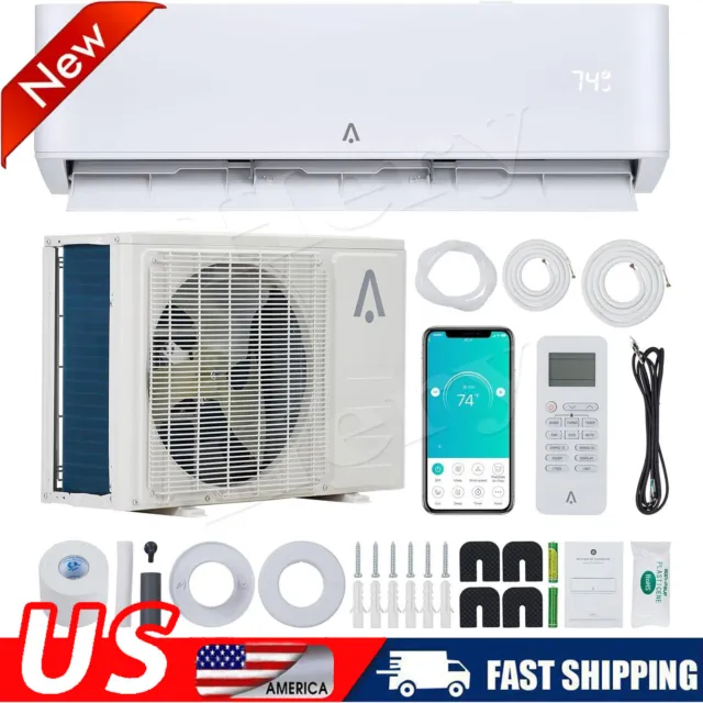 18000 BTU Ductless Mini Split Air Conditioner Heat Pump 23 SEER2 220V 1.5 Ton US