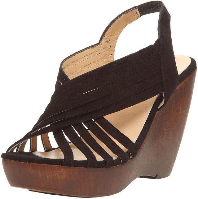 Les Petites Parisiennes eliane sandali con zeppa donna neri