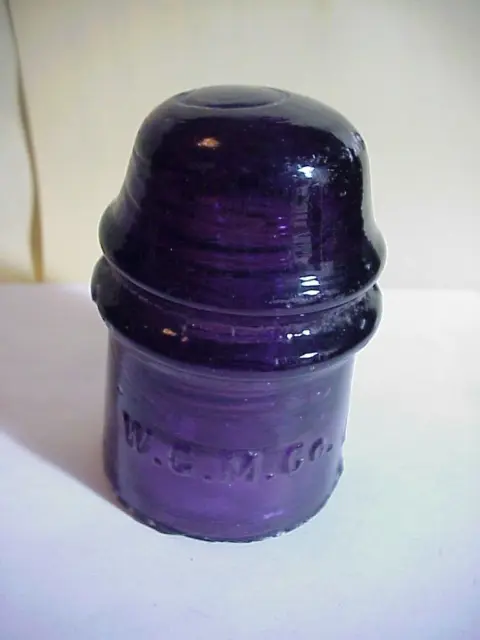 Antique W.G.M. Co. Deep Purple GLASS INSULATOR