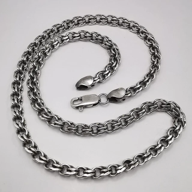 Chaîne Collier Ancienne En Argent 925 - 14,17g, Signée, Bijou Vintage élégant (occasion)