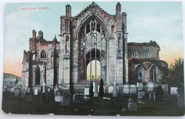 Melrose Abbey, colour postcard - unposted