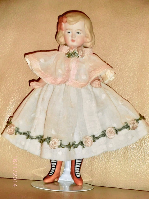 Ancienne Poupée Allemande Porcelaine Articulée 20 Cm – Marquée 3 – Vers 1915-1920