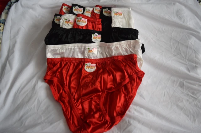 SO-EN Women's 12-Pack Nylon Brief Panties - Hi-Cut Style, Size XL, Multicolor
