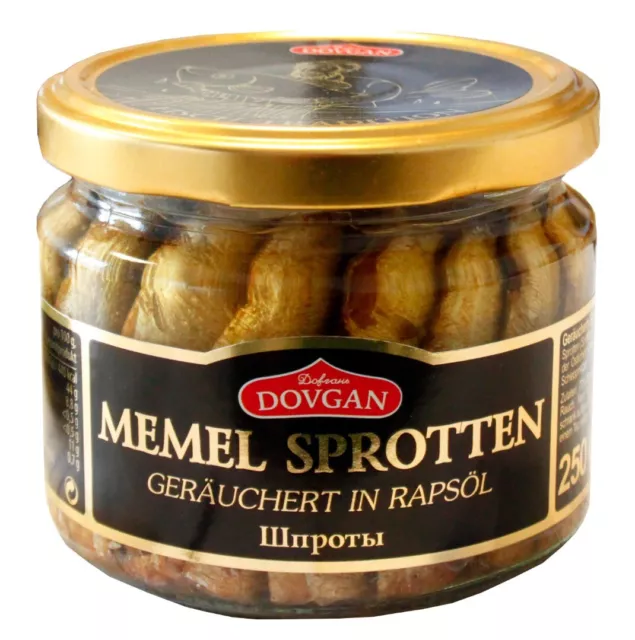 Spratti di memel affumicati in olio di colza 250 g Шпроты в масле копченные
