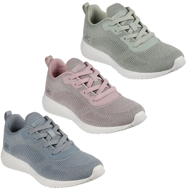 SKECHERS WOMENS SNEAKERS Trainers Memory Foam BOBS Sport Squad ...