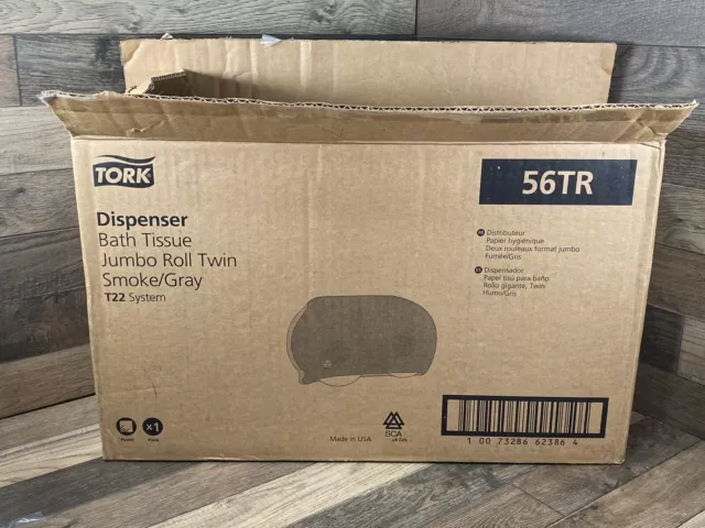 Tork 56TR Twin Jumbo Roll Bath Tissue/Toilet Paper Dispenser Smoke Gray NEW