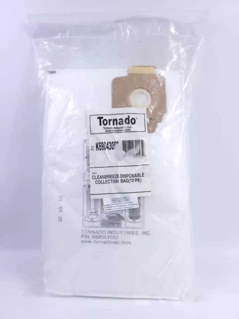 Tornado K69043050 Replace. Vacuum Cleaner Bags,Hepa,Pk10
