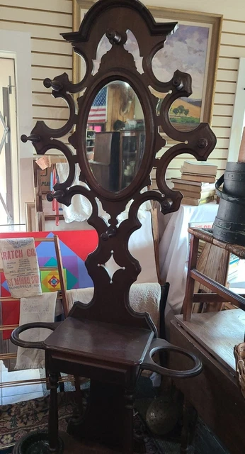 Moving...make An Offer ◇ Antique Hall Tree And Umbrella  Stand With Mirror