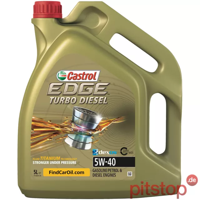 5L Castrol Edge Turbo Diesel 5W-40 Titanium Vw 50500 50501 Mb 2265 22931 22951