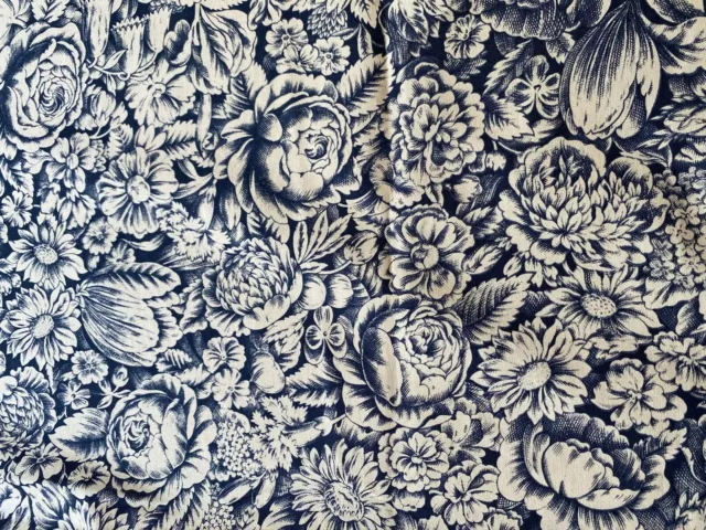 High End Decorator Lee Jofa British Floral Print "Josephine" in Blue  WW786