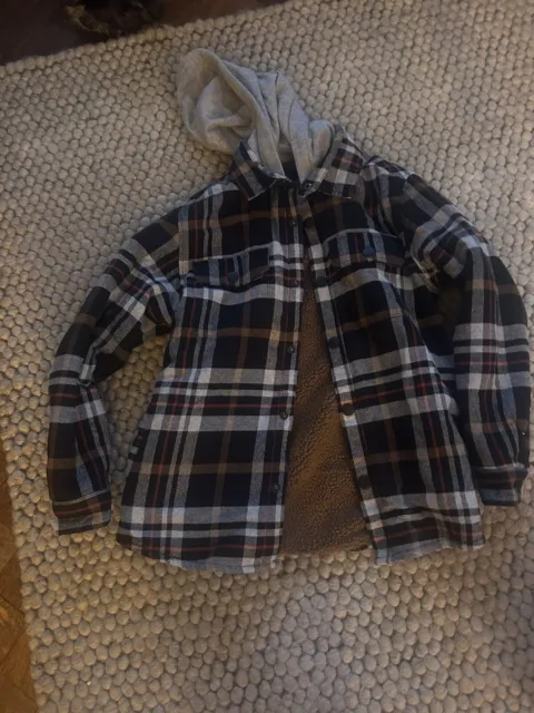 Next boys Shearling  lined jacket /shirt age 10 worn once