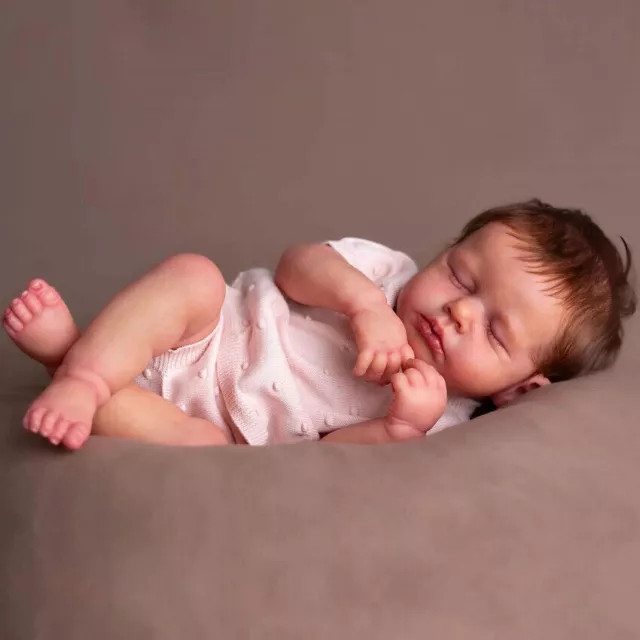 19inch Baby Lifelike Gift Soft Sleeping Silicone Vinyl Body Newborn Reborn Doll 2