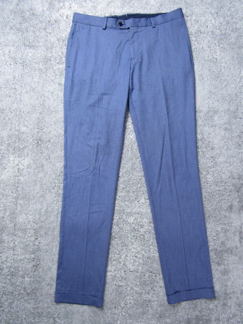 Zara Man Dress Pants Mens 32 Blue Bottoms Business Work Formal Trouser Slacks