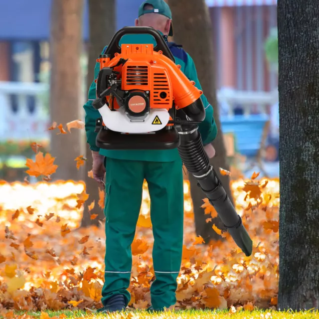 Backpack Leaf Blower Petrol Engine 52cc Garden Back Pack Easy Start Blow UK