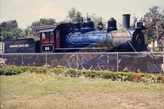 Vtg 1968 Train Slide 104 Seaboard Coast Line Engine on Display X6D089