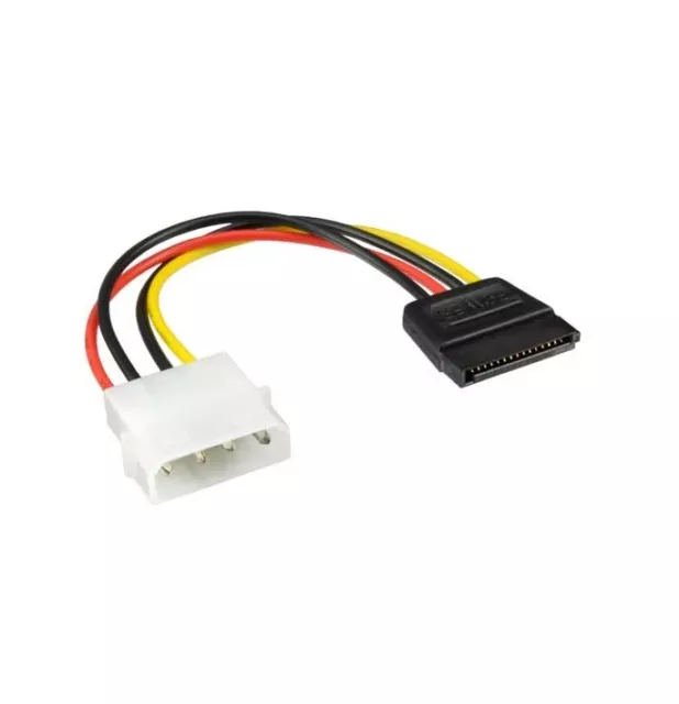 Câble Adaptateur Alimentation SATA HDD Disque Dur 5,25 4 Broches M 15 F PC