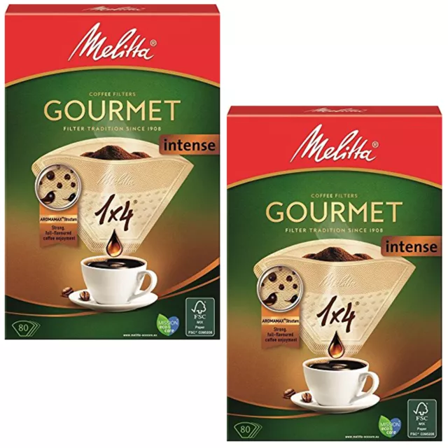 MELITTA 1x4 Gourmet Intense Coffee Maker Machine Filter Paper Cone Filters x 160