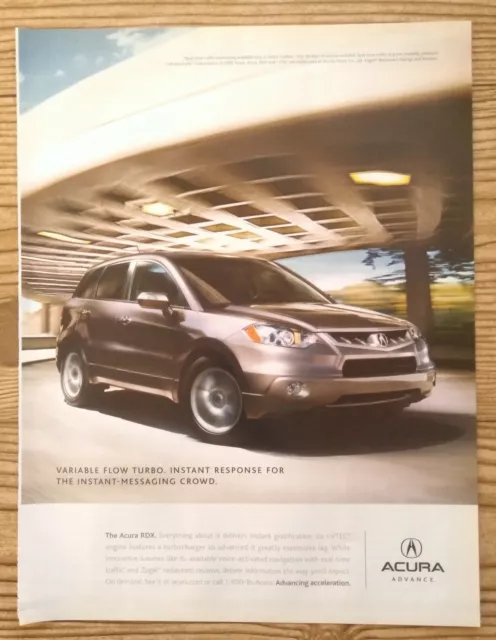 2007 Gray Acura RDX Turbo SUV Parking Garage Photo Vintage Car Print Ad