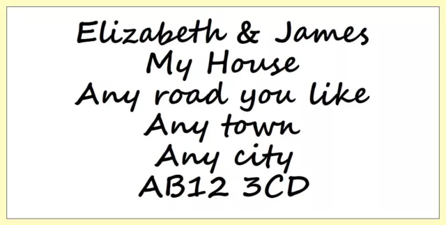 1000 Personalised WHITE Printed Sticky Address Labels. Self Adhesive 50mm x 25mm