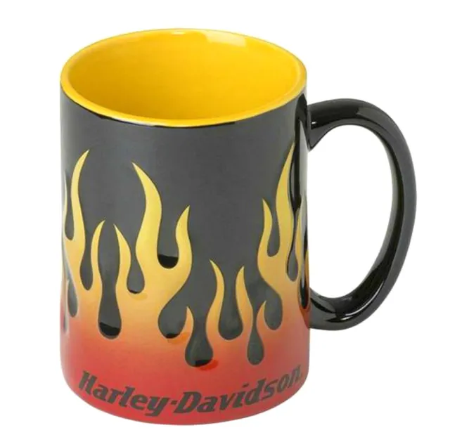 Harley-Davidson Motorcycle Sculpted Flames Coffee Mug 15oz Ceramic Cup HDX-98604