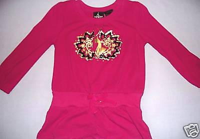 Baby Phat Rosa Con Lamina D'Oro Cotone Ragazze Bambini T Shirt Top Size 2T Nwot