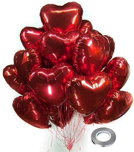 CozofLuv Ballon 25 pièces 18 Pouces baudruche en Forme de Coeur Rouge pour la...