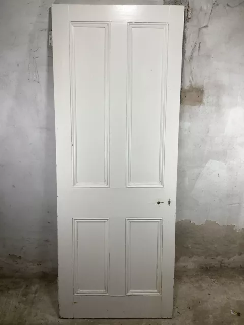 29 1/2"X 76 3/8" Victorian Internal Painted Pine Four Panel Door 2over2 Old