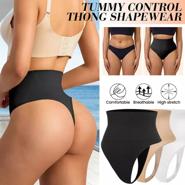 Womens Body Shaper Tummy Control High Waist Thong Pants Shapewear Slim Underwear