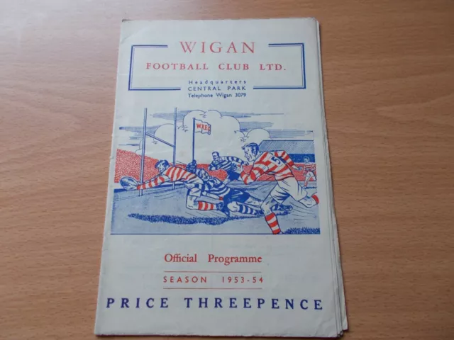 Wigan v  Bradford Northern R.L.Challenge Cup  Programme dated 6-3-1954. (RL1851)