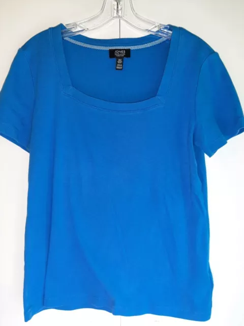 Jones New York Signature Size M short sleeve T shirt women's 100% cotton Blue