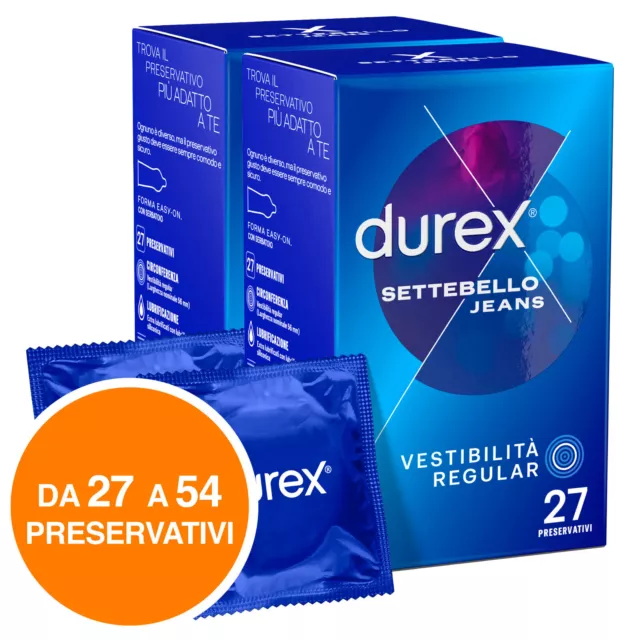 Preservativi Comfort Elevato DUREX SETTEBELLO JEANS Profilattici Easy on