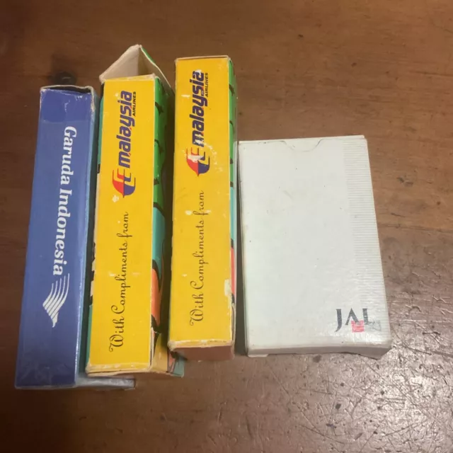 Airlines Playing Cards,Malaysia, JAL, Garuda X 4 Packs