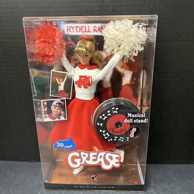 GREASE 30 YEARS Sandy Cheerleader Barbie Collector Doll-Olivia Newton ...