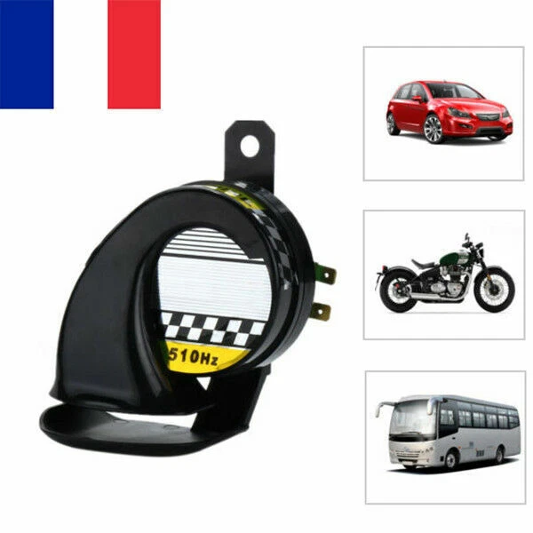 Klaxon Moto 12V 105 DB Puissant - Universel, Étanche IP65 - Pour Scooter, Voiture, Quad, Kart - Facile à Monter