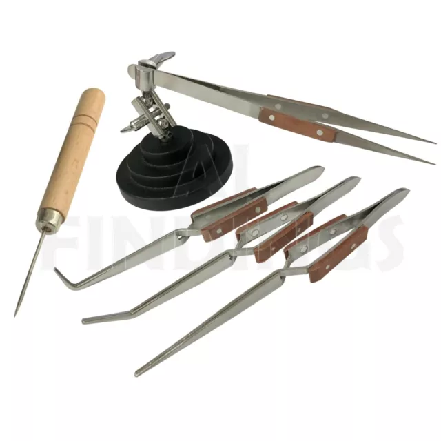 3rd Hand Base Vice set 4 cross locking tweezer Soldering pick Jewellers Tool