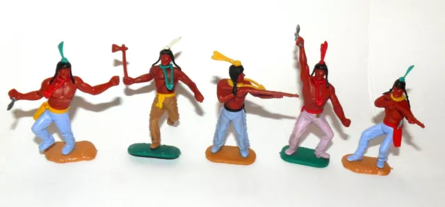 Timpo Toys 5x Indianer Figur 6cm Farbe Variante Great Britain 17426