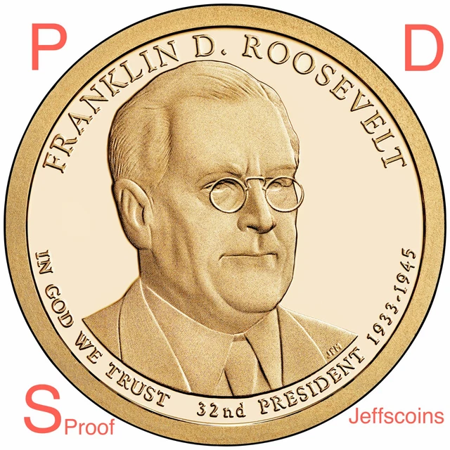 2014 P D S Franklin Roosevelt Presidential Dollar MINT Proof & Rolls 3 Coin Set