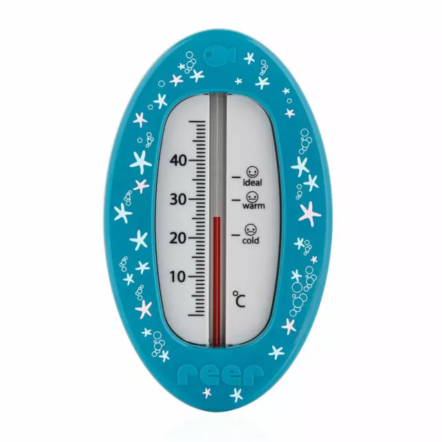 reer Badethermometer Oval Bade Thermometer Badewasser Temperaturmesser Blau