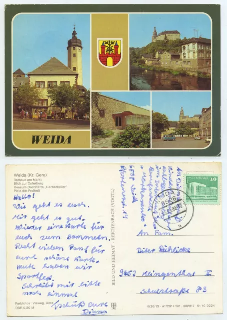 63865 - Weida - postcard, run 6.8.1984