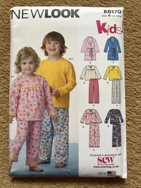 NEW LOOK K6170 sewing pattern child & toddler pyjamas & dressing gown £ ...
