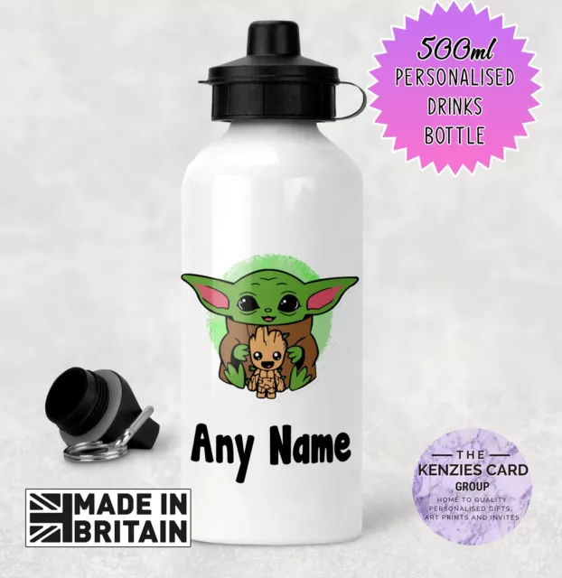 Personalised Star Wats Baby Yoda Grogu Kids Sports Water Bottle Stitch Bottle V2